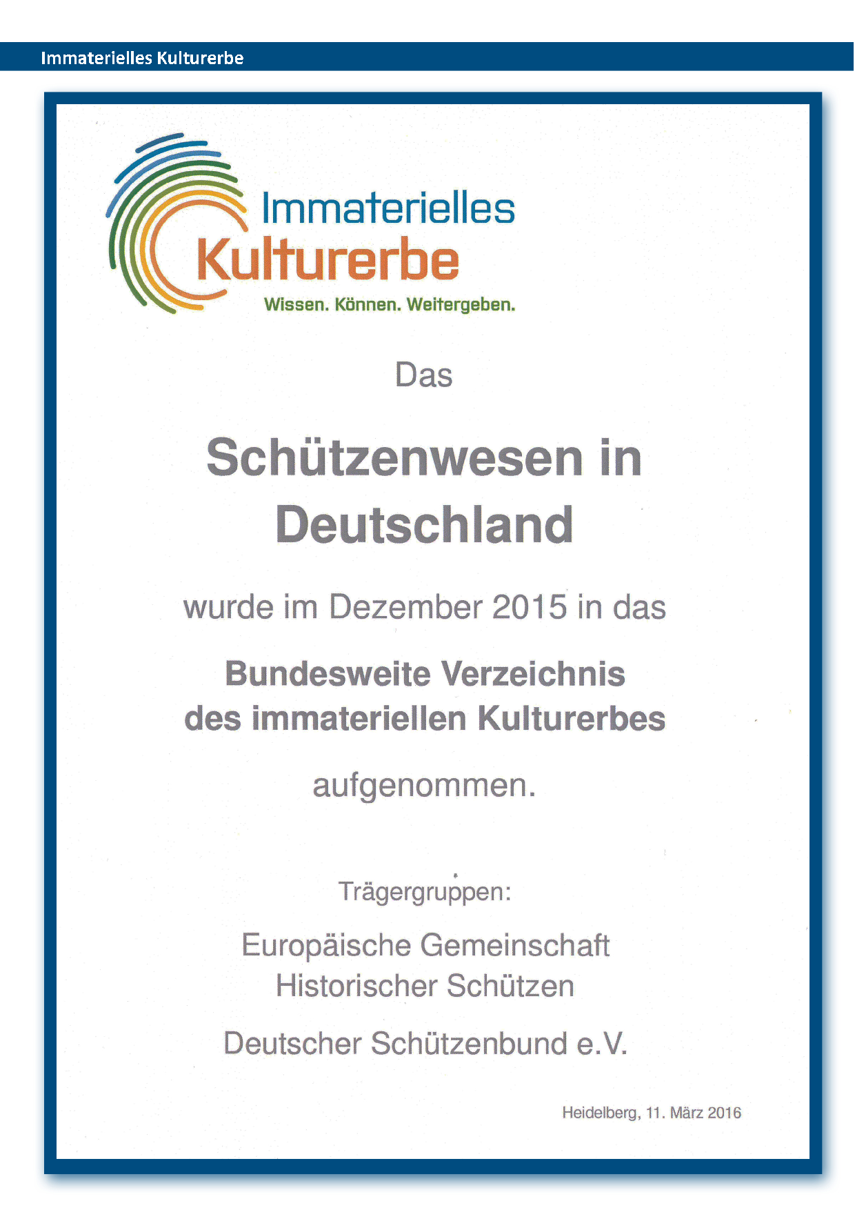 Immaterielles Kulturerbe